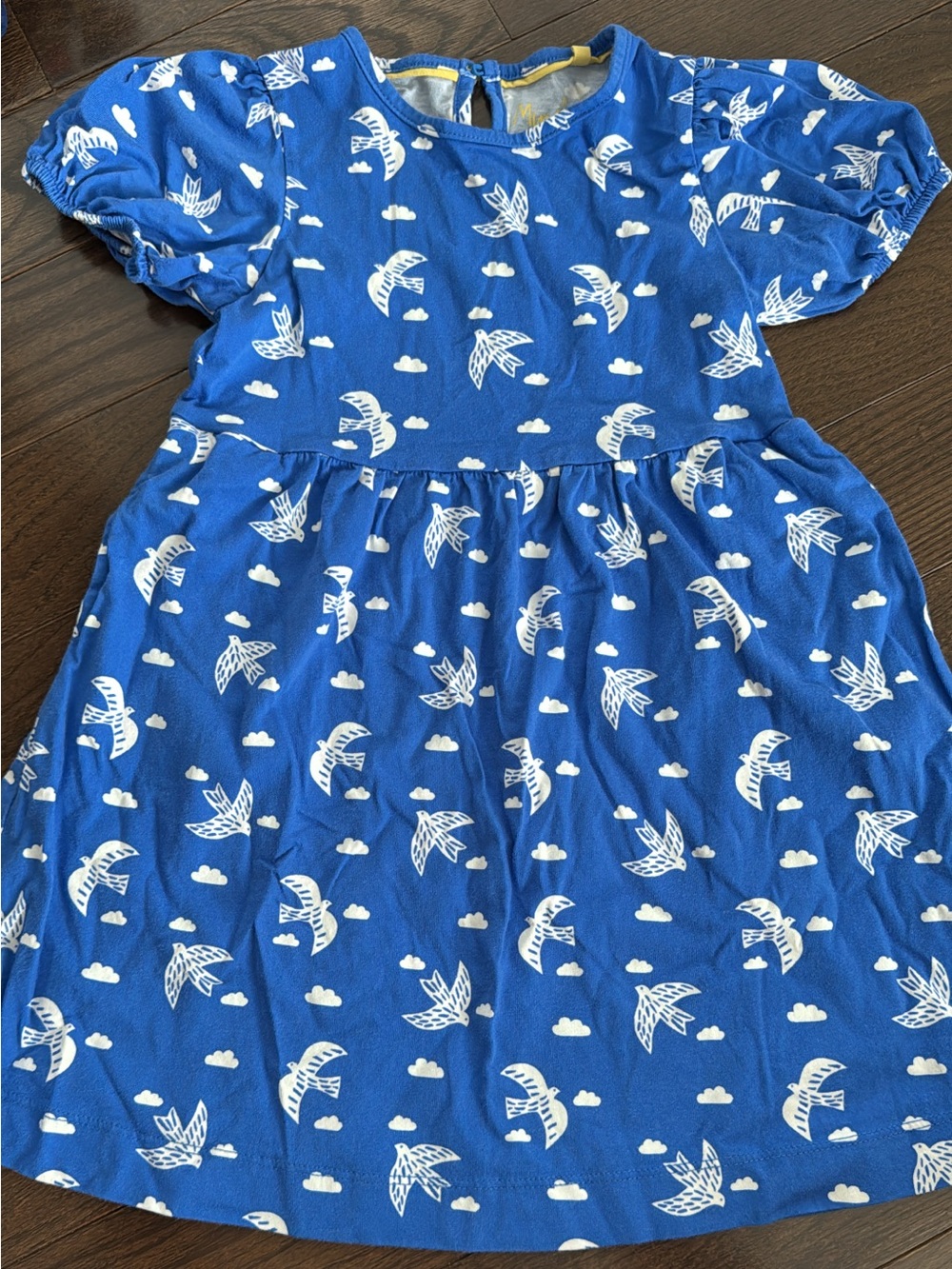 Mini Boden Blue Bird-Print Dress
